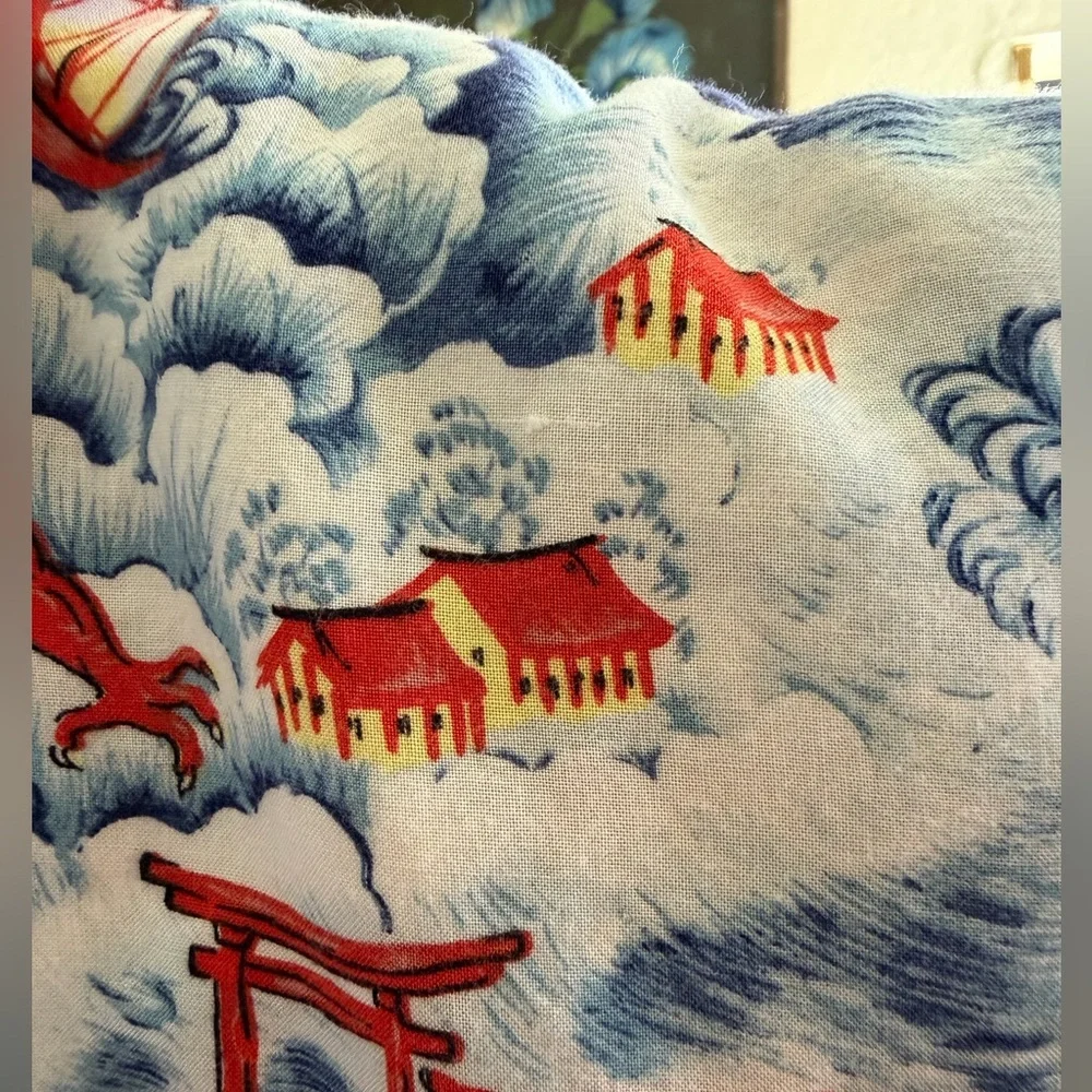 Pineapple Connection Dragon Hawaiian Shirt Blue Red Aloha Button Up